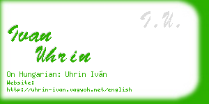 ivan uhrin business card